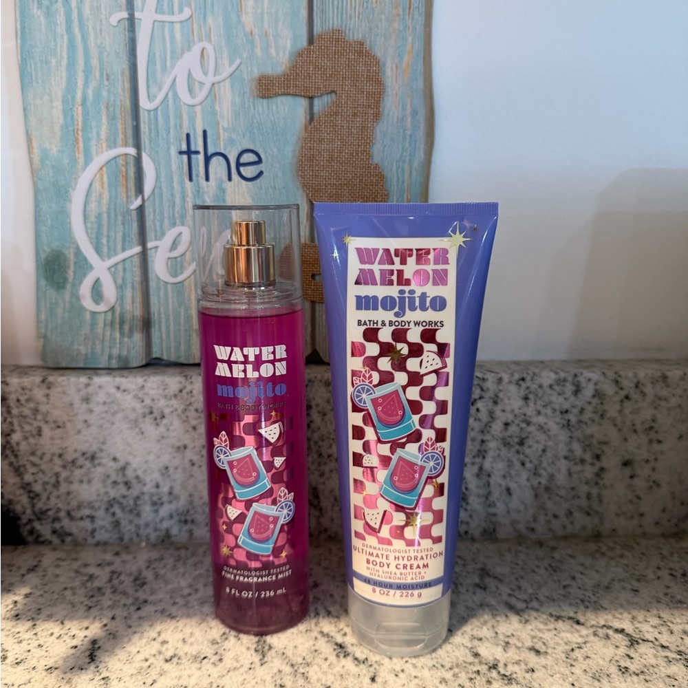 Bath & Body Works Watermelon Mojito Mist & Body Cream - Pink, Purple